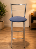 Sgabello Moderno
Cromato con Seduta Blu