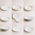 Set piatti minimal bianchi