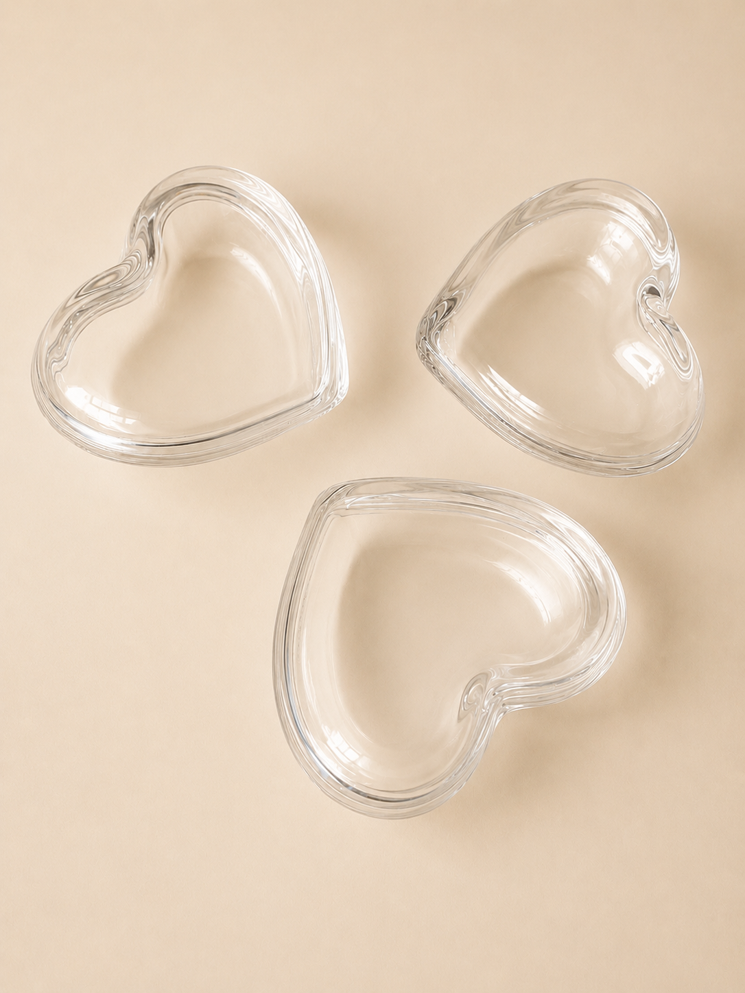 Set scatole cuore in vetro
- 3 pezzi