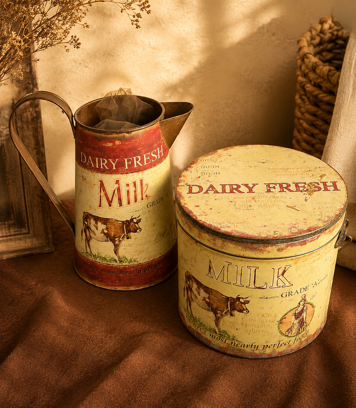 Set Vintage Dairy Fresh